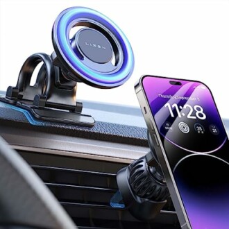 LISEN Fits MagSafe Car Mount - Strong Magnetic Phone Holder for iPhone